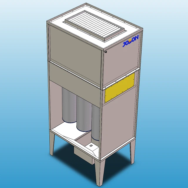 Enstegs återvinningssystem för utmattande pulver inomhus